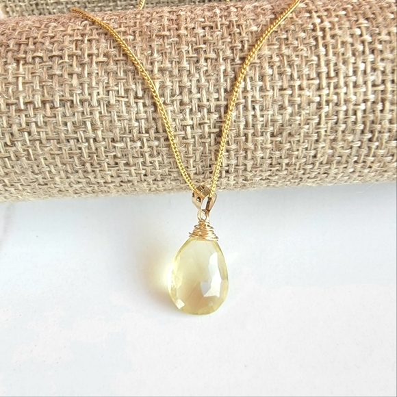 Lemon Quartz Necklace Crystal Jewelry - Picture 1 of 4